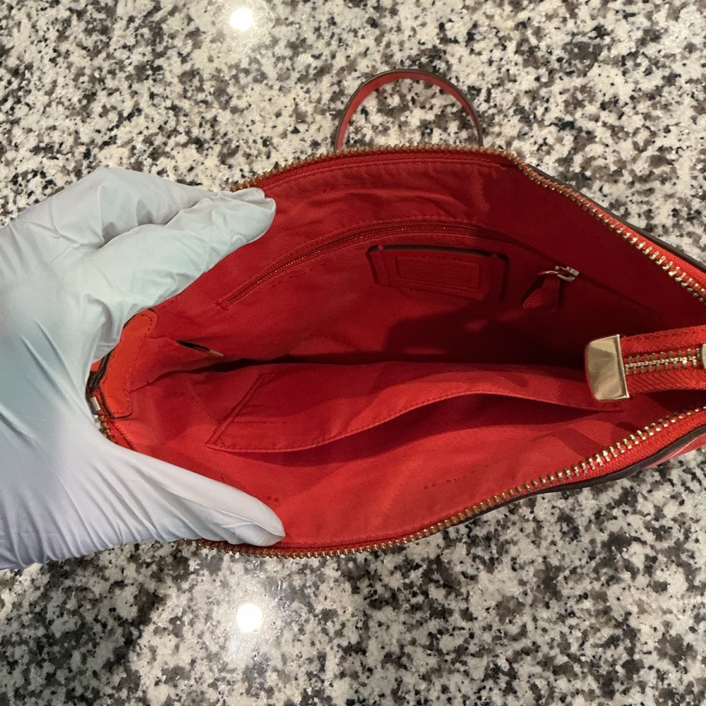 Coach Vibrant Orange Embossed Crossbody Bag - Picture 2 of 3